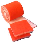 6 Pack of Custom Replacement Orange Media Filter Pads 1 Inch - Click Image to Close